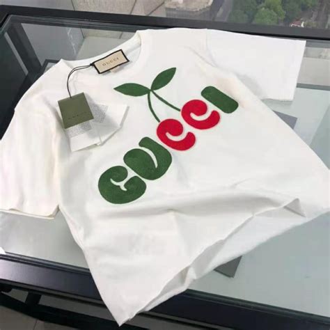 gucci cherry print|women's gucci t shirt flannels.